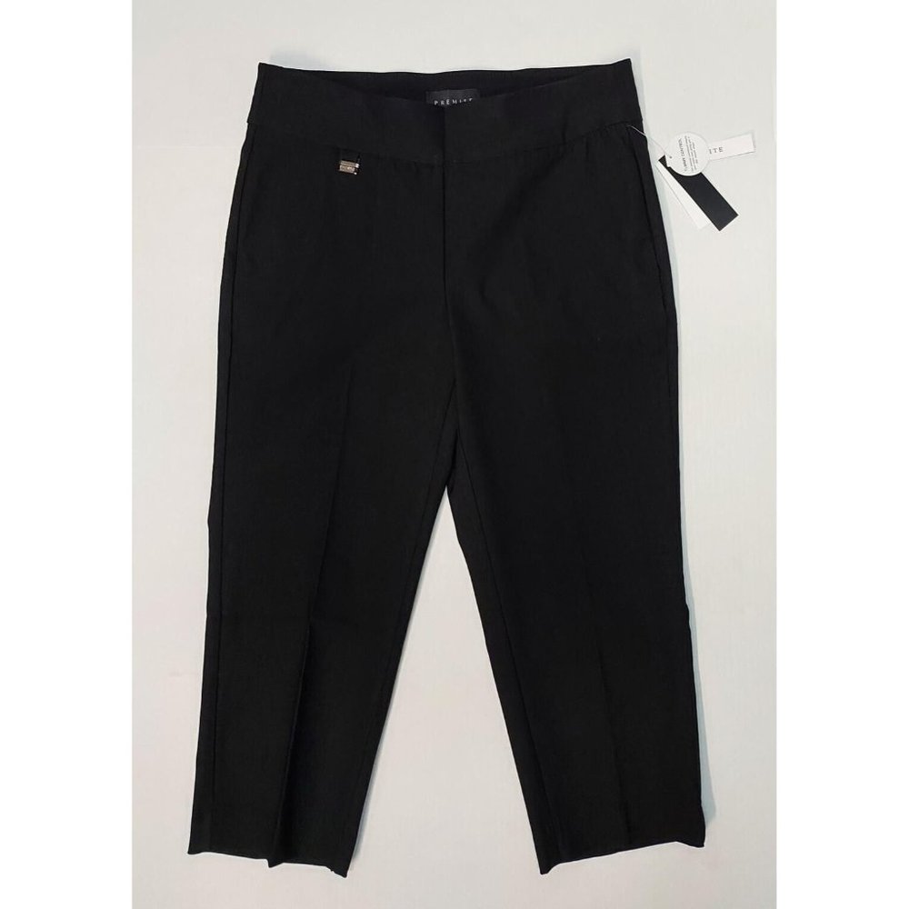 Premise Petite Black Bengaline Tummy Control Dress Capri Pants Size PM